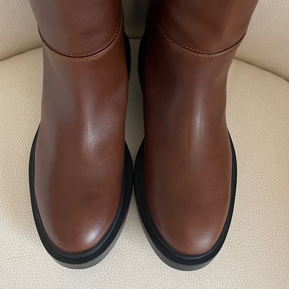 NEW Steve Madden Women's Gaige Knee High Boot, Brown Leather - Picture 4 of 11